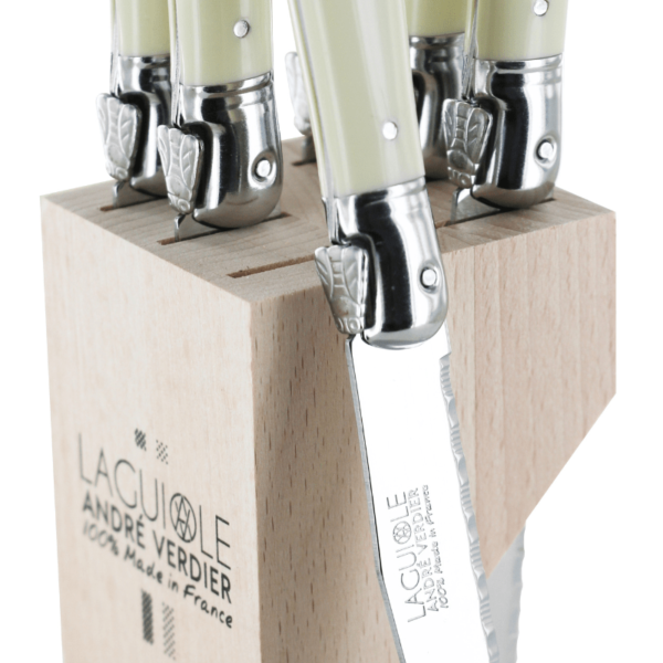 Andre V S Knife Set 6PC with W Stand-Ivory