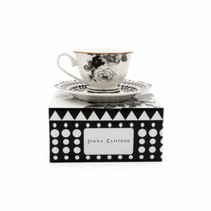 Black Rose Cup & Saucer