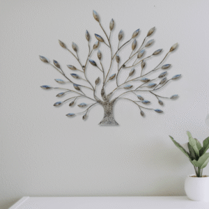 Tree Metal Wall Art Grey Lifestyle