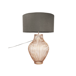 Big Bertha Table Lamp - Charcoal Faux Linen
