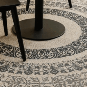 Premlata Bronze Round Rug Lifestyle