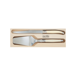 Andre V Cake Server & Knife Set Ivory