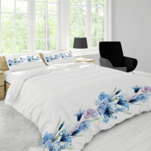 Blue Flowers Custom Duvet Cover Set