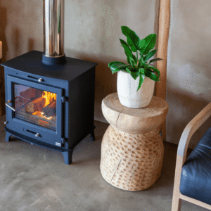African Drum Side Table Natural Stone Pine Lifestyle 1
