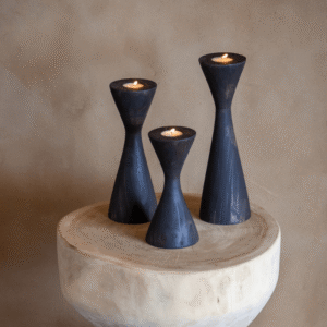 Geo Black Tealight Candle Holder Lifestyle 1