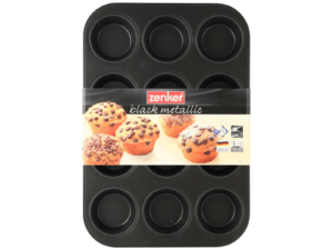 Zenker 12 Cup Muffin Tin Black Metallic with Packaging