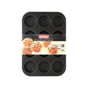 Zenker 12 Cup Muffin Tin Black Metallic with Packaging