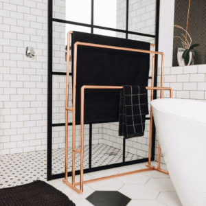 Copper Bathroom Towel Rail Lifestyle 1