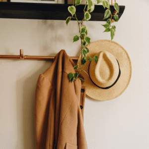 Copper Coat Rail 1200x90x150mm Lifestyle