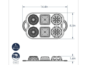Nordic Ware Geo Bundtlette Pan Dimensions