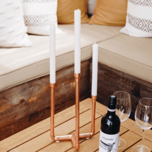 Copper Trio Candle Stick Holder Lifestyle 2