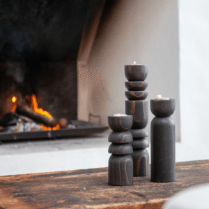 Abstract Black Tealight Candle Holder Lifestyle Main