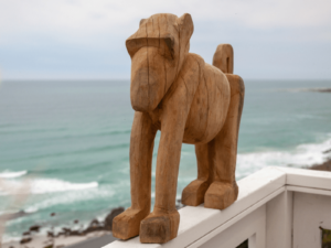 Baboon Wooden Sculpture Large Lifestyle