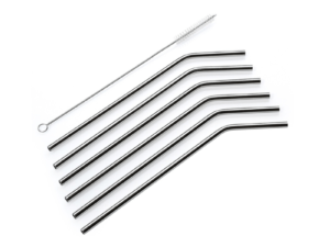 Cilio Drinking Straws Stainless Steel Curved