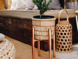 Short Copper Plant Stand Lifestyle Main