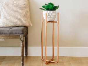 Tall Copper Plant Stand Lifestyle Main