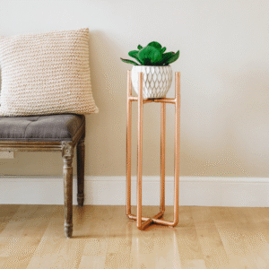 Tall Copper Plant Stand Lifestyle Main