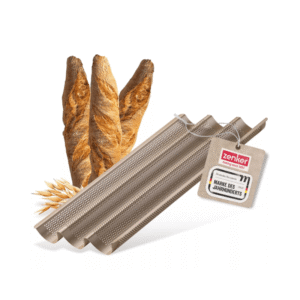Zenker Perforated Baguette Tray 3 Slots Mojave Gold Lifestyle 1