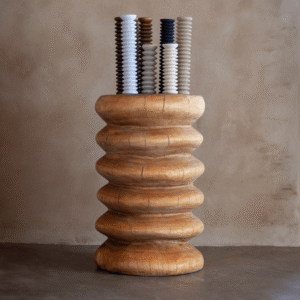 Spiral Side Table - Linseed Finish Lifestyle