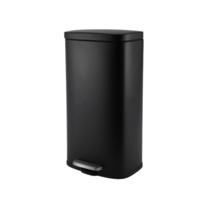 Modena 30L Black Steel Pedal Bin Angle View