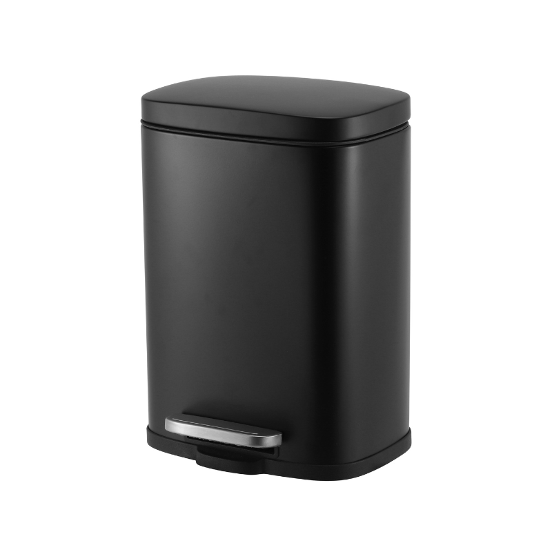 https://www.lcvdesignsndecor.co.za/shop/home-essentials/homekeeping/rubbish-bins/modena-5l-black-steel-pedal-bin/ Modena 5L Black Steel Pedal Bin Angle View