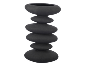 Rough Ceramic Vase Cyber Black 36HX23W