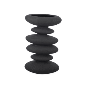 Rough Ceramic Vase Cyber Black 36HX23W