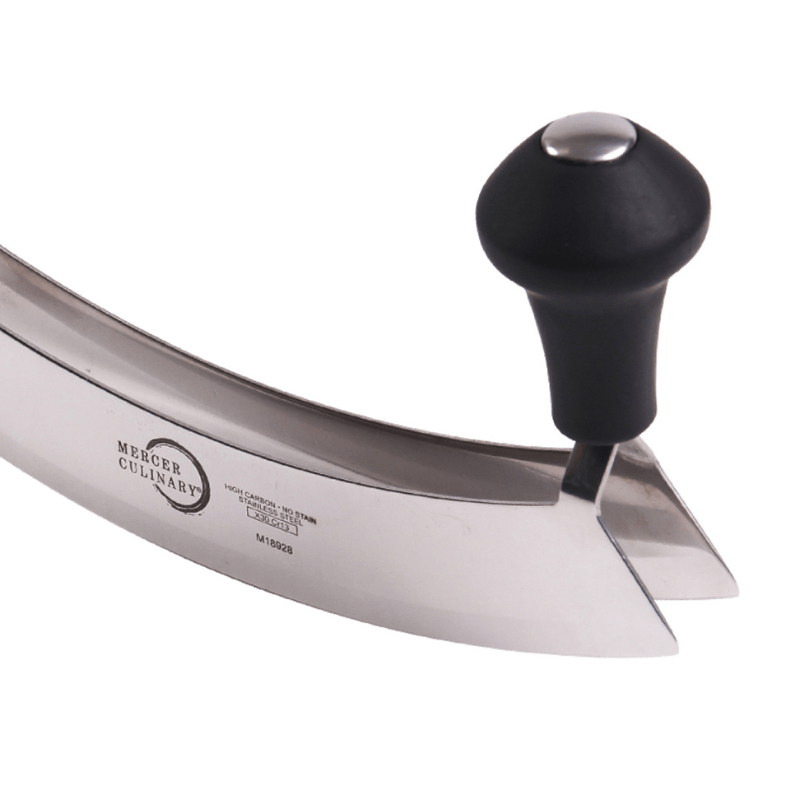 https://www.lcvdesignsndecor.co.za/shop/kitchen-dining/cooking-essentials/prep-tools/cutting-tools/mercer-millenia-dbl-blade-mezzaluna-20cm/ Mercer Millenia Dbl Blade Mezzaluna 20cm Close-up