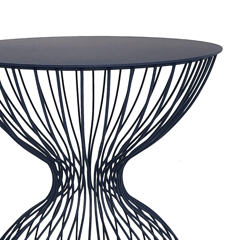 https://www.lcvdesignsndecor.co.za/shop/furniture/living-room/side-tables/hourglass-side-table-blue-metallic-f-grain/ Hourglass Side Table Blue Metallic F-Grain Close-up