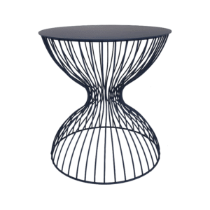 Hourglass Side Table Blue Metallic F-Grain Main
