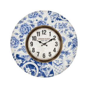 London Blue Wall Clock 34cm Main