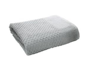 Terry Lustre 525gsm WW Bath Sheet Eggshell Grey Folded