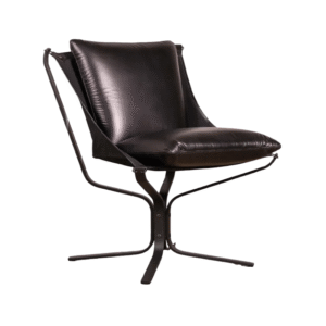 Clarens Black Leather Occasional Chair Front View