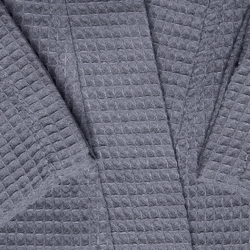 https://www.lcvdesignsndecor.co.za/shop/bathroom/bathrobes-gowns/waffle-weave-bathrobe-grey/ Waffle Weave Bathrobe Grey Close-up