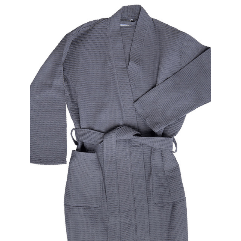 https://www.lcvdesignsndecor.co.za/shop/bathroom/bathrobes-gowns/waffle-weave-bathrobe-grey/ Waffle Weave Bathrobe Grey Full View