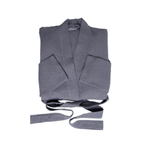 Waffle Weave Bathrobe Grey Main