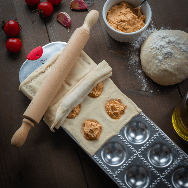 https://www.lcvdesignsndecor.co.za/shop/kitchen-dining/cooking-essentials/prep-tools/pasta-tools/kuchenprofi-ravioli-tray-with-roller/ Küchenprofi Ravioli Tray with Roller Lifestyle 1