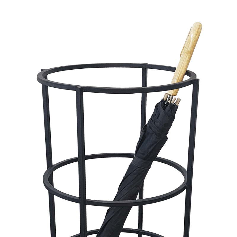 https://www.lcvdesignsndecor.co.za/shop/furniture/entryway-hallway-furniture/black-drum-umbrella-stand/ Black Drum Umbrella Stand Close-up Top View