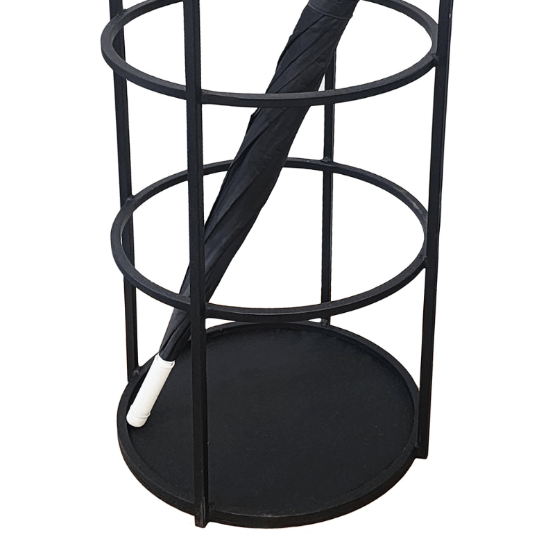 https://www.lcvdesignsndecor.co.za/shop/furniture/entryway-hallway-furniture/black-drum-umbrella-stand/ Black Drum Umbrella Stand Close-up Bottom View