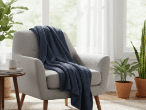 Nautical 100% Cotton Knitted Throw Lifestyle