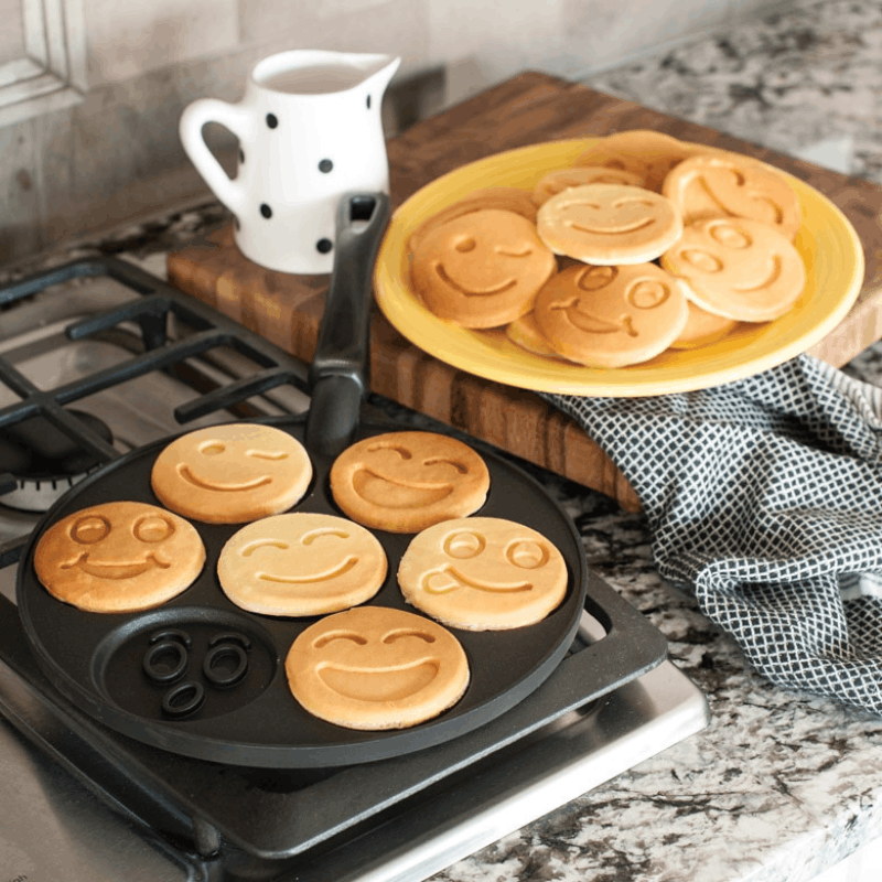 https://www.lcvdesignsndecor.co.za/shop/kitchen-dining/cooking-essentials/cookware/specialty-cookware/nordic-ware-smiley-face-pancake-pan/ Nordic Ware Smiley Face Pancake Pan Lifestyle 1