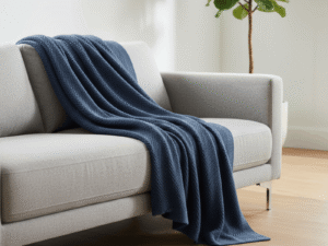 Raindrops 100% Cotton Knitted Throw Lifestyle