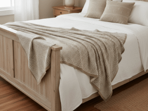 Scallops 100% Cotton Knitted Throw Lifestyle