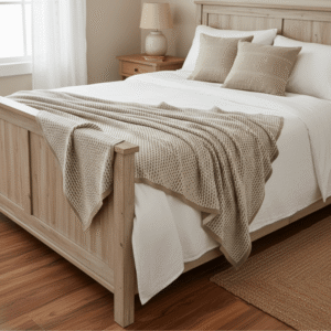 Scallops 100% Cotton Knitted Throw Lifestyle