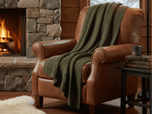 Self Emboss 100% Cotton Knitted Throw Lifestyle