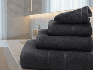 Terry Lustre Charcoal 525gsm 4PC Set Lifestyle
