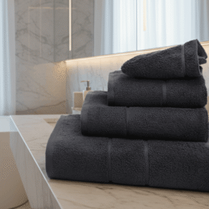 Terry Lustre Charcoal 525gsm 4PC Set Lifestyle