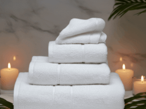 Terry Lustre White 525gsm 4PC Set Lifestyle