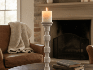 Delmar Mango Wood Candle Stand 60cm Lifestyle 2