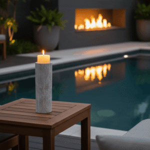 Lumina Tall Mango Wood Candle Holder Lifestyle